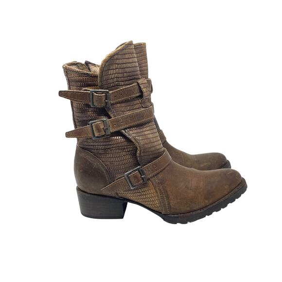Freebird by Steven APEX Leather Western Boots - Brown - Buckles - Size 8 - Picture 1 of 9